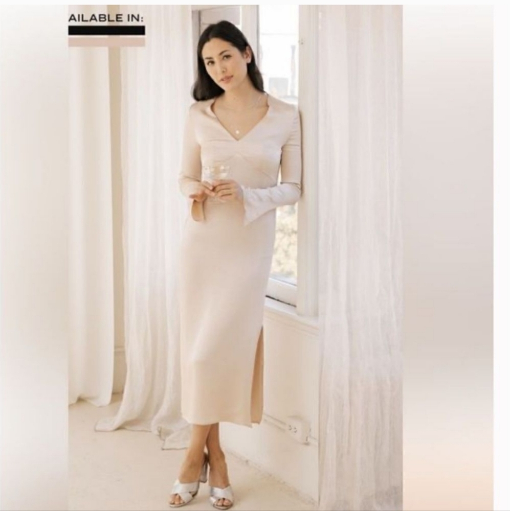 Smash + Tess Sloane Maxi Length Cream Long Sleeve Dress